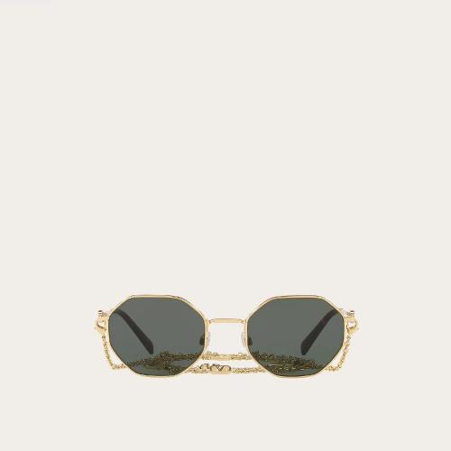  VALENTINO華倫天奴 22年春夏 女士 太陽眼鏡 LUNETTES DE SOLEIL OCTOGONALES EN MéTAL A*w*V 預定商品1-3周發貨