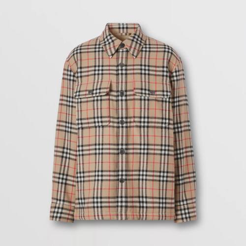  BURBERRY 22年秋冬 男士 Vintage 格紋棉毛混紡襯衫式外套 80438391 預定商品1-3周發貨