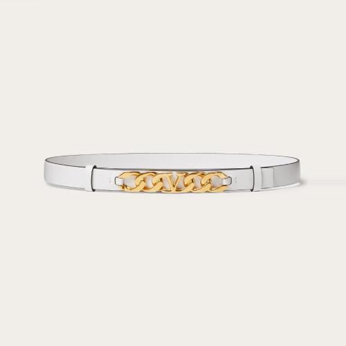 VALENTINO華倫天奴 22年秋冬 女士 腰帶 CEINTURE VLOGO CHAIN EN CUIR DE VEAU BRILLANT. HAU