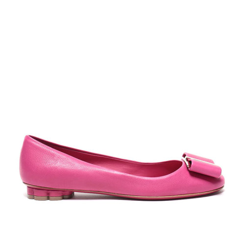 Salvatore Ferragamo/菲拉格慕 女士CAPUA系列牛皮革蝴蝶結平底鞋 0684326