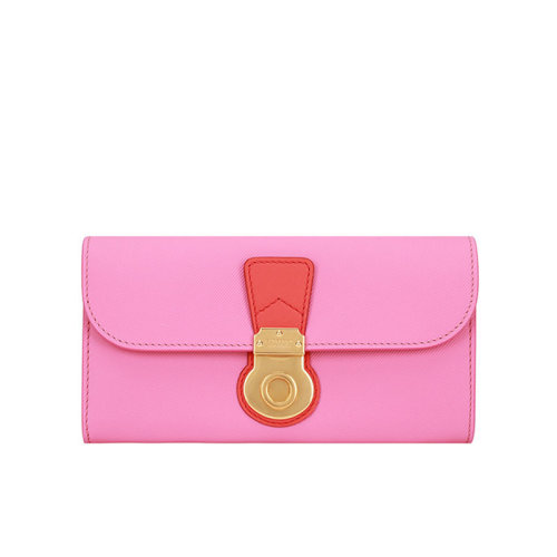 BURBERRY/博柏利 巴寶莉女包 女士翻蓋駝色牛皮金屬鎖扣長款錢包 40678481