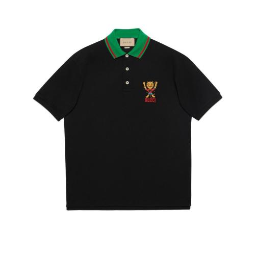  GUCCI古馳 22年秋冬 男士 Gucci小貓貼飾棉質Polo衫 700272 XJEJJ 1152