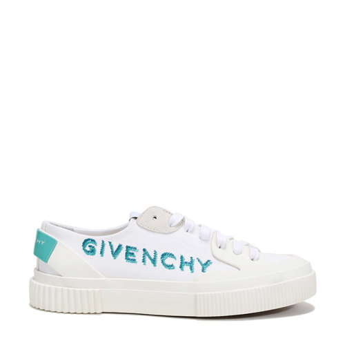 Givenchy/紀(jì)梵希 女士織物運動休閑鞋平底鞋小白鞋LOGO圖案 BE000PE0SP