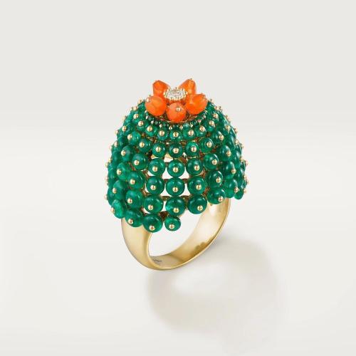  CARTIER 22年秋冬 女士 戒指 Cactus de Cartier戒指 18K黃金