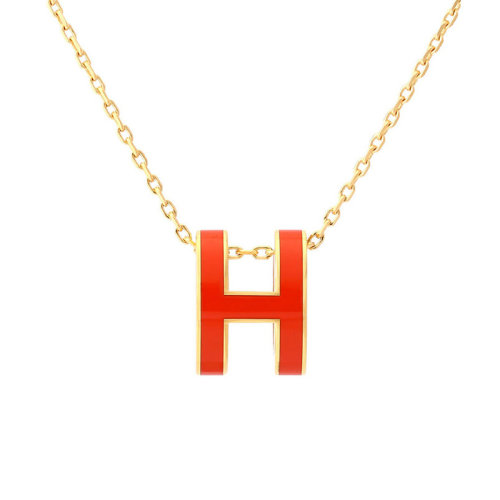 HERMES/愛馬仕 女士經典款 POP H項鏈 琺瑯合金項鏈吊墜
