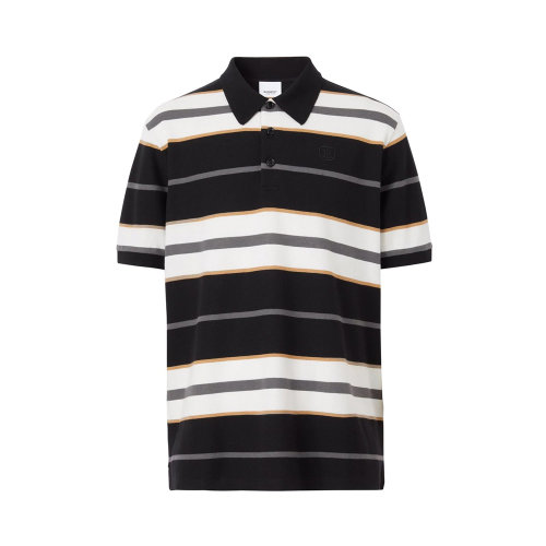 BURBERRY/博柏利 男士拼色棉質混紡羊絨字母刺繡條紋polo衫 8048023