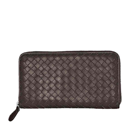 Bottega Veneta/葆蝶家 女士深棕色圓形拉鏈長款錢包手拿包女包 275064-V001N-2040