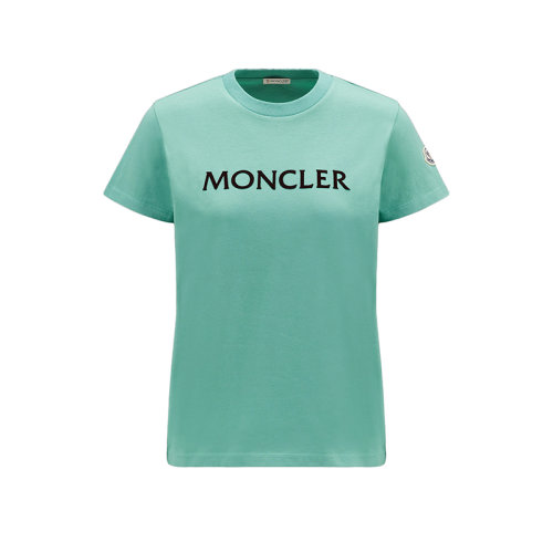 Moncler/蒙克萊 22年秋冬新款 女士草原綠色純棉徽標短袖T恤H20938C00012829HP81B