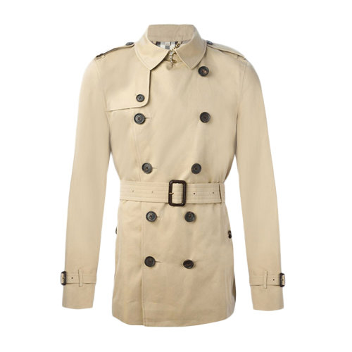 BURBERRY/博柏利 男裝 服裝 肯辛頓版型 男士純棉雙排扣中長款外套 男士風衣