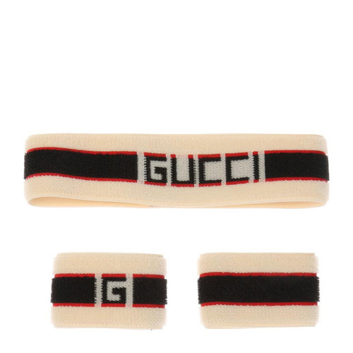 GUCCI/古馳  女士拼色徽標提花條紋圖案時尚發帶及護腕套裝 554304 4G153 9260 HKY0011N