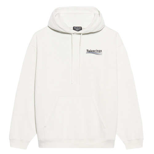 Balenciaga/巴黎世家  男士白色毛圈抓絨中號版型連帽衫衛衣600583TKVI99084