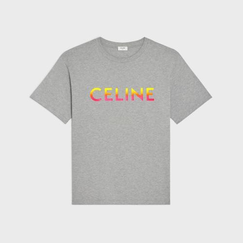  CELINE賽琳思琳 22年秋冬 男士 短袖T恤 CELINE棉質平紋針織寬松T恤 2X10B671Q.09ME
