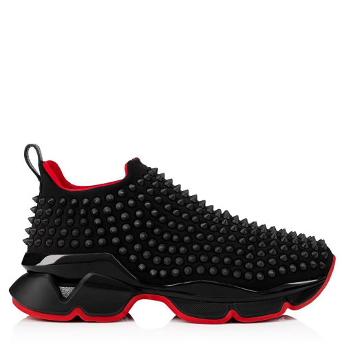Christian Louboutin/克里斯提魯布托女士黑色氯丁橡膠同色系鞋釘Spike Sock Donna運(yùn)動(dòng)鞋1190555B026