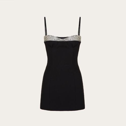 VALENTINO華倫天奴 22年秋冬 女士 連衣裙 ROBE BRODéE EN CREPE COUTURE 1B3VAZF01CF0NO