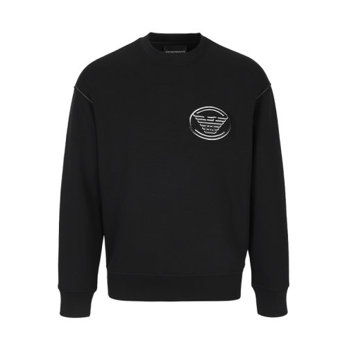Emporio Armani/安普里奧阿瑪尼 男士長袖衛衣黑色潮流百搭休閑上衣10957