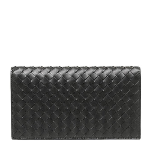 Bottega Veneta/葆蝶家  男包 男士 黑色羊皮編織長(zhǎng)款錢包錢夾 316005-V4651-1000