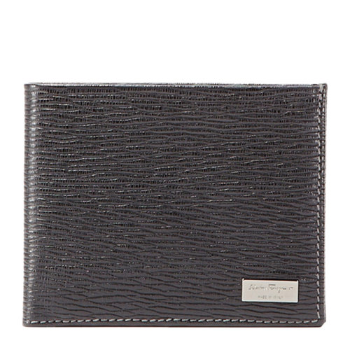 Salvatore Ferragamo/菲拉格慕 男士黑色牛皮對折短款錢包錢夾 667069-351314