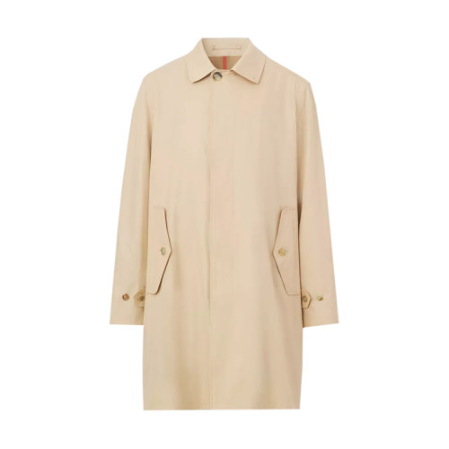 BURBERRY/博柏利 22年秋冬新款 男士柔黃褐色棉質格紋內襯休閑輕便大衣80513711