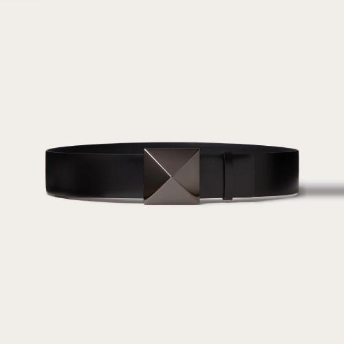  VALENTINO華倫天奴 22年秋冬 女士 腰帶 CEINTURE ONE STUD EN CUIR DE VEAU BRILLANT， HAUTEU