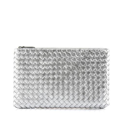 Bottega Veneta/葆蝶家 男士藍色小羊皮手拿包 256400V00414037