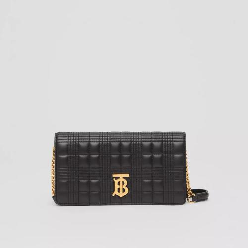  BURBERRY 22年秋冬 女士 絎縫羔羊皮錢夾（附可拆式鏈條背帶） 80519961