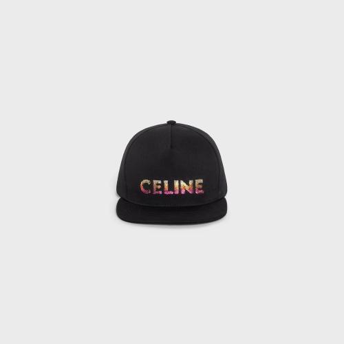  CELINE賽琳思琳 22年秋冬 男士 帽子 CELINE刺繡棉質便帽 2AUW9641M.38NO