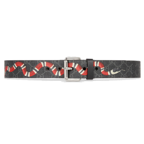 GUCCI/古馳  男士經典款帶Kingsnake印花的GG腰帶434520K5O1N1087