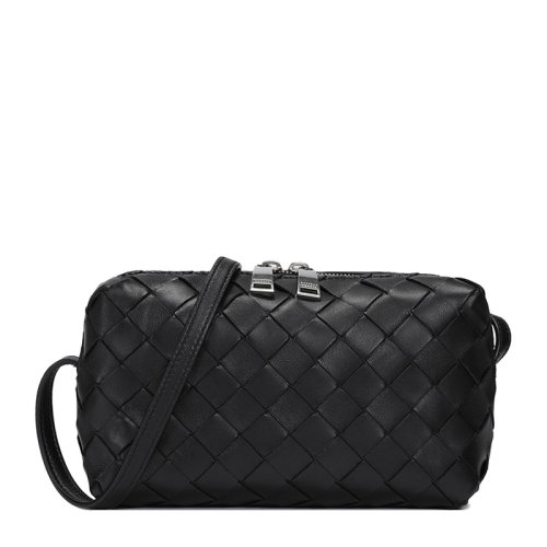 Bottega Veneta/葆蝶家 女士紅色皮革拉鏈開合單肩包斜挎包女包  609407-VCPP5-6206