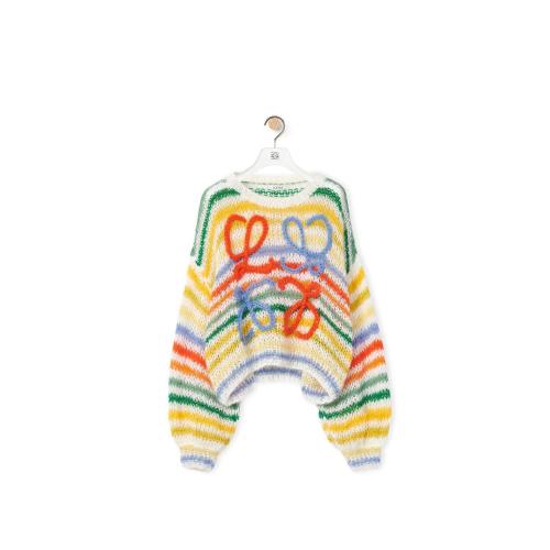  LOEWE羅意威 22年秋冬 女士 針織衫 Stripe sweater in mohair S359Y14KAA-2016