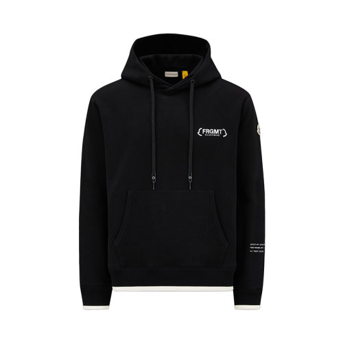 Moncler/蒙克萊 22年秋冬新款 Maya 70系列FRGMT藤原浩合作款 男女同款黑色純棉標識抓絨連帽衫衛衣H209U8G00002M2372999