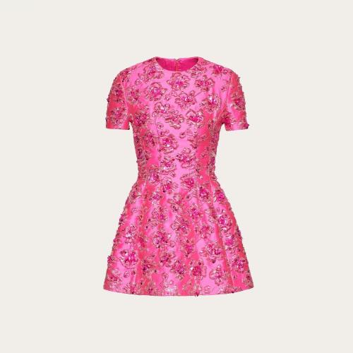  VALENTINO華倫天奴 22年秋冬 女士 連衣裙 ROBE COURTE EN JACQUARD 1B0VA0N67GVUWT