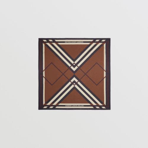  BURBERRY 22年秋冬 女士 V 形格紋印花棉質大號方巾 80560961