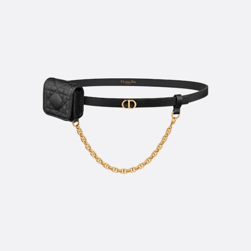 DIOR迪奧 22年秋冬 女士 腰帶 Ceinture a pochette amovible Dior Caro B0306UBDH_M900