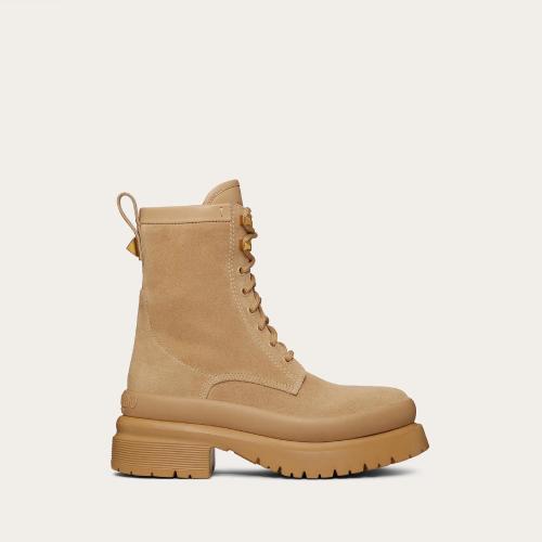  VALENTINO華倫天奴 22年秋冬 女士 短靴 RANGERS ROMAN STUD EN CUIR SUéDé. TALON : 50?MM