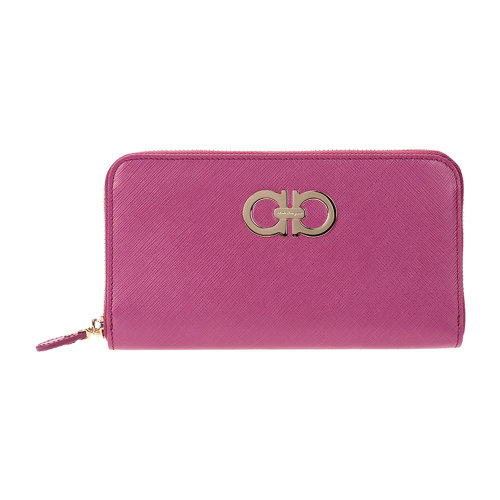 SalvatoreFerragamo/菲拉格慕女士牛皮長(zhǎng)款拉鏈錢(qián)包錢(qián)夾22B300