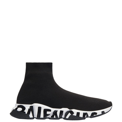 Balenciaga/巴黎世家      Speed系列 男士黑白拼色彈性纖維涂鴉網眼運動鞋645334W2DB71015