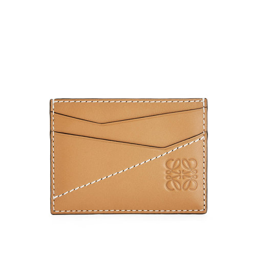 LOEWE/羅意威 Puzzle系列 男士淺焦糖色光滑小牛皮縫制拼圖卡片夾0010472637