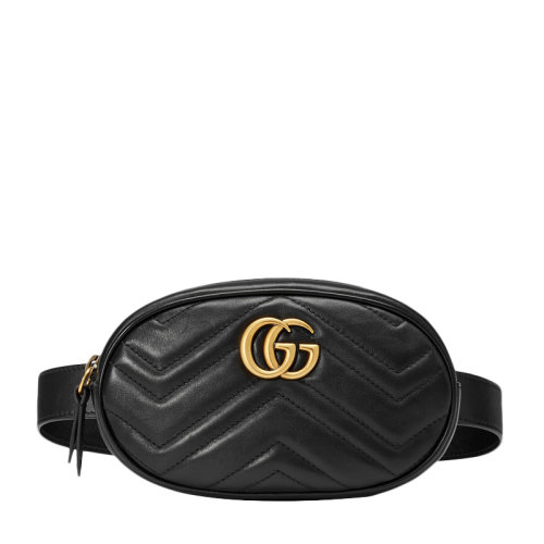 GUCCI/古馳 GGMarmont系列 蔡依林袁姍姍同款 女士牛皮絎縫時尚休閑腰包