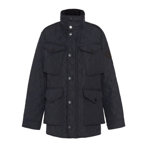 BURBERRY/博柏利男裝 服裝 棉質(zhì)混紡菱形絎縫長款棉衣 男士棉服外套