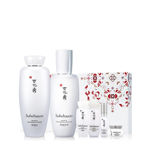 Sulwhasoo/雪花秀滋晶雪瀅換白禮盒（水125ml+乳125ml）包裝贈品更換頻繁，請以實物為準