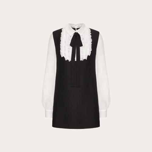  VALENTINO華倫天奴 22年秋冬 女士 連衣裙 ROBE COURTE EN CREPE COUTURE 2B3VA1651CF0NI