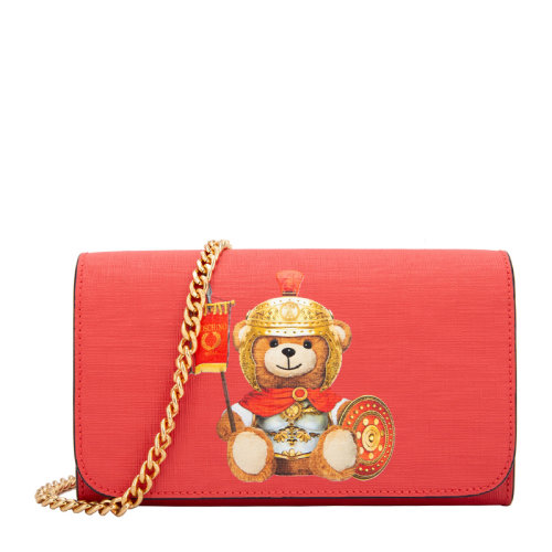 MOSCHINO/莫斯奇諾 女士時尚羅馬泰迪熊印花迷你單肩包斜挎包鏈條包女包 7A8127-8210多色可選