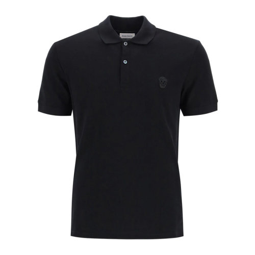 Alexander McQueen/亞歷山大麥昆 男裝 服裝 棉質骷髏頭刺繡 男士短袖polo衫