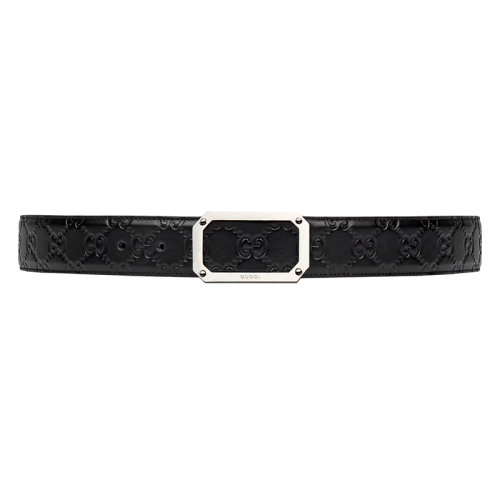 GUCCI/古馳 男士黑色Signature皮革皮帶35毫米 403941CWC0N1000