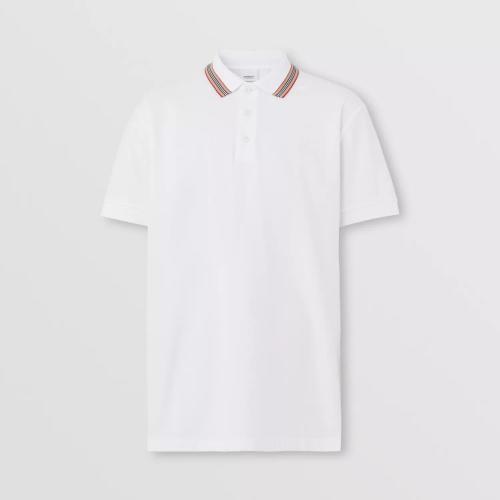  BURBERRY 22年秋冬 男士 標志性條紋衣領珠地網眼布棉質 Polo 衫 80562251