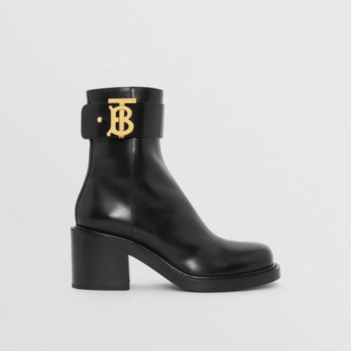  BURBERRY 22年秋冬 女士 專屬標識裝飾皮革粗跟靴 80562391