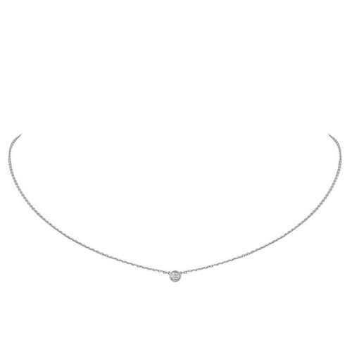 CARTIER/卡地亞 DIAMANTS LéGERS超小號18K金白金鉆石項鏈 B7224515