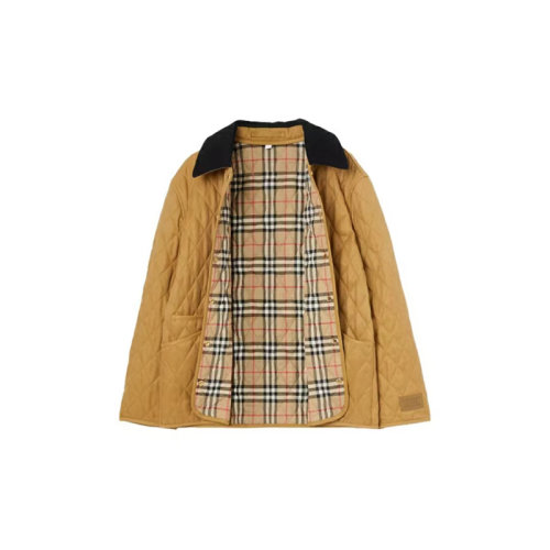 BURBERRY/博柏利 燈芯絨衣領菱形絎縫女士棉服外套 80391161