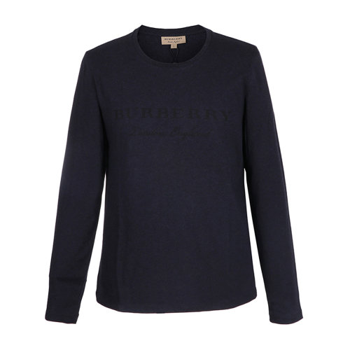 BURBERRY/博柏利 burberry服裝 深藍(lán)色圓領(lǐng)男士長袖T恤 長T 內(nèi)搭 休閑上裝40569521