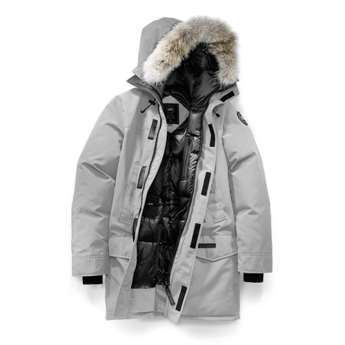 CANADA GOOSE/加拿大鵝   LANGFORD黑標系列 男士銀樺色連帽毛邊防風派克大衣2062MB-BA